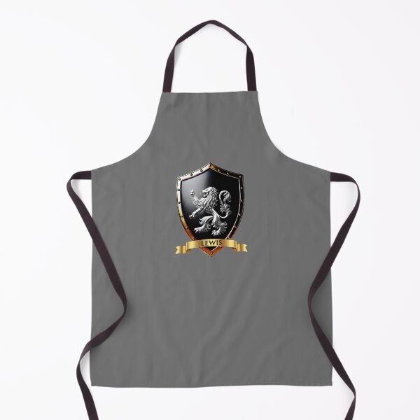 Item preview, Lewis Family Shield  Silver Lion Strength with Proud Name Banner designed and sold by Highlandkings.
