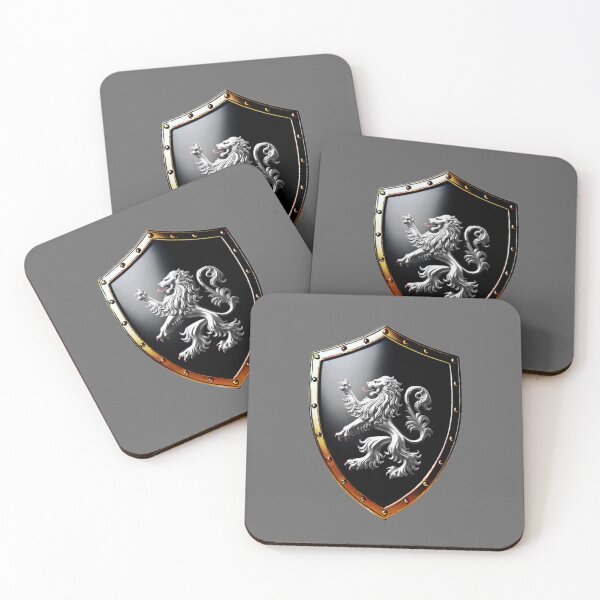 Item preview, Lewis Shield  Regal Silver Lion on Bold Black Emblem designed and sold by Highlandkings.