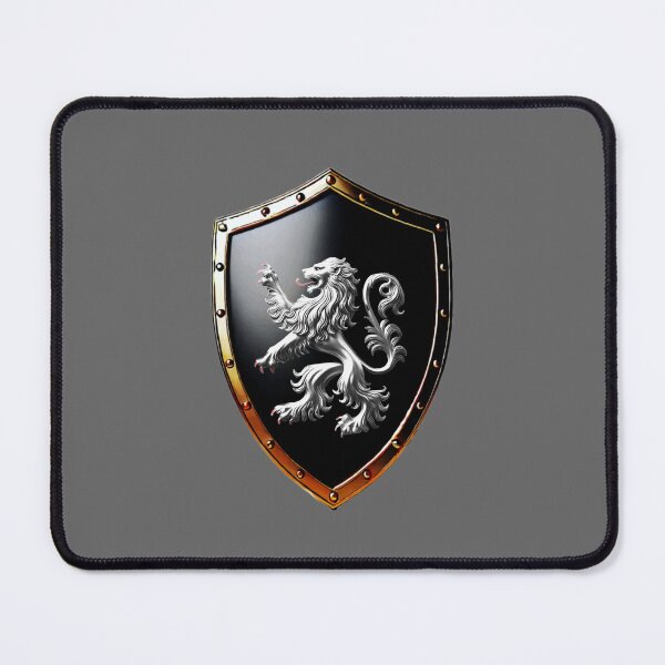 Item preview, Lewis Shield Regal Silver Lion on Bold Black Emblem designed and sold by Highlandkings.