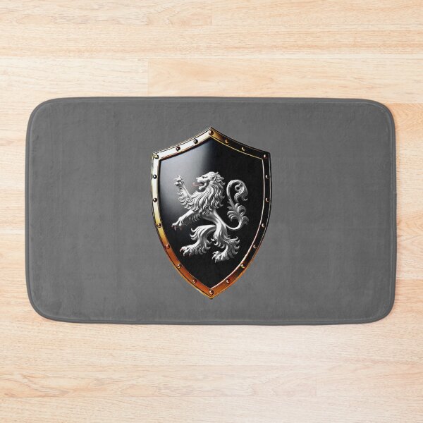 Item preview, Lewis Shield  Regal Silver Lion on Bold Black Emblem designed and sold by Highlandkings.