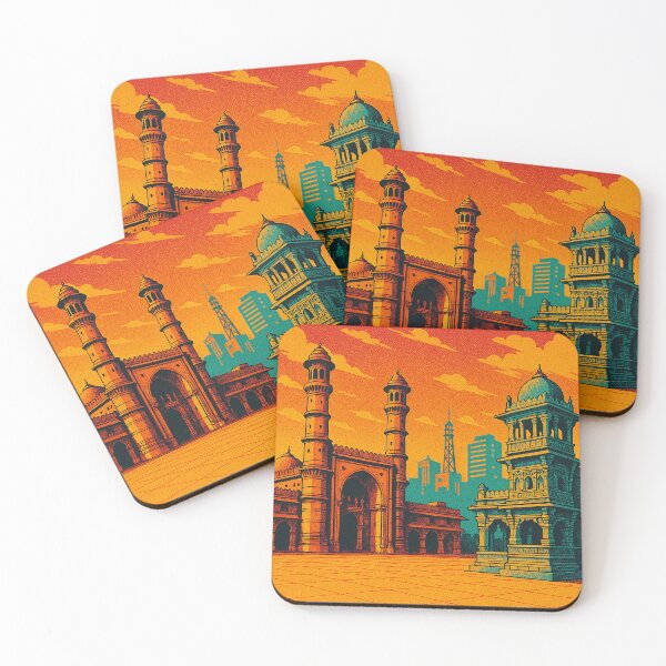 Item preview, Ahmedabad Travel Poster in Retro Pop Art Style | Vibrant Gujarat Cityscape | Bold Indian Heritage Design | Vintage-Inspired Urban Artwork | Colorful Cultural Landmark Illustration designed and sold by PaintedPixels01.