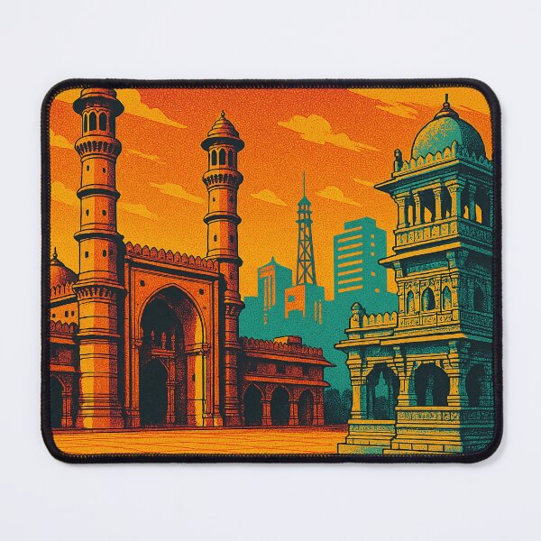 Item preview, Ahmedabad Travel Poster in Retro Pop Art Style | Vibrant Gujarat Cityscape | Bold Indian Heritage Design | Vintage-Inspired Urban Artwork | Colorful Cultural Landmark Illustration designed and sold by PaintedPixels01.