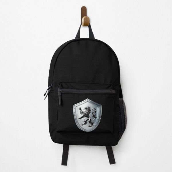 Item preview, Hughes Heraldic Shield Rampant Black Lion on Polished Silver designed and sold by Highlandkings.
