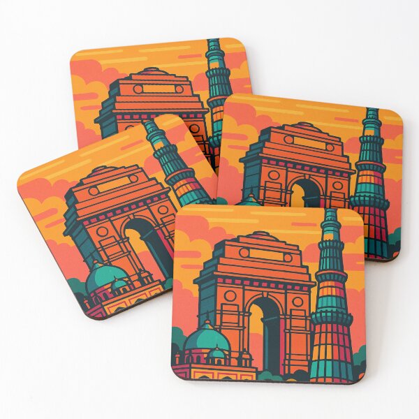 Item preview, Retro Pop Art Travel Poster of New Delhi | Vibrant Indian Cityscape Illustration | Colorful Cultural Landmark Design | Bold Vintage Style Artwork | Iconic Delhi Travel Art designed and sold by PaintedPixels01.