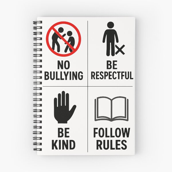 Item preview, No Bullying, Be Respectful and Kind | Positive Behavior Reminder Poster | Encouraging Kindness and Rules | Friendly School and Community Message | Motivational Anti-Bullying Design designed and sold by PaintedPixels01.