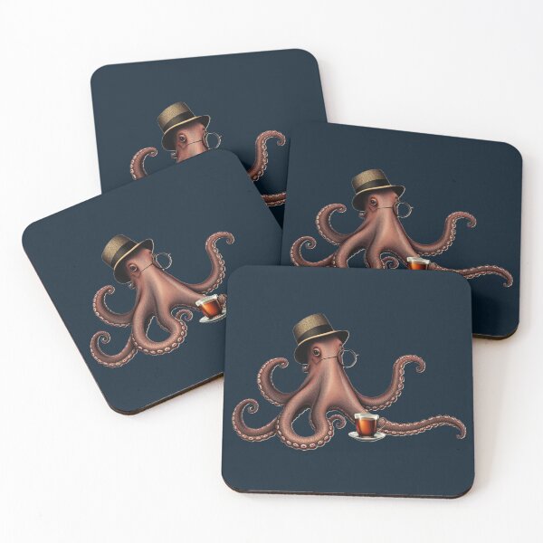 Item preview, Octopus Drinking A Cup Of Tea designed and sold by Daemolitia Designs.