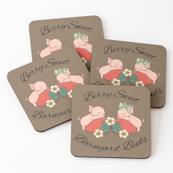 Item preview, Berry Sweet Barnyard Buds Pigs And Strawberries designed and sold by Forevermore.