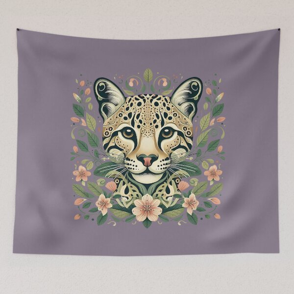 Item preview, Ocelot Cat Botanical Nature Art Illustration2 designed and sold by BirdsnStuff.