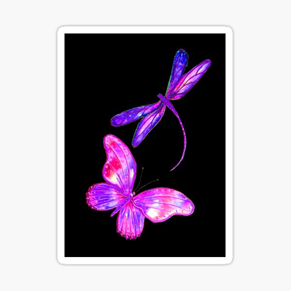 Item preview, Dragonfly and Butterfly in Purple designed and sold by Linda Callaghan.