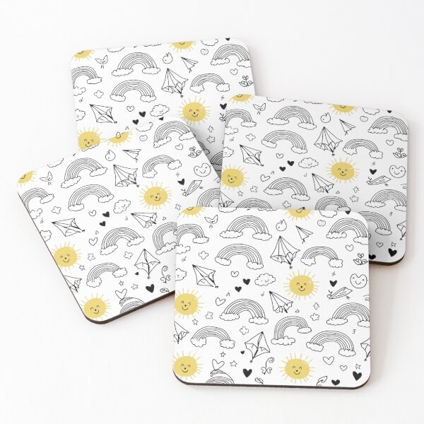 Item preview, vibrant and playful pattern on a black background designed and sold by MadameSayCheese.