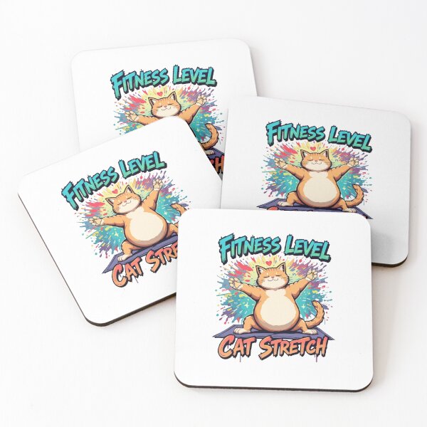 Item preview, Funny fat Cat Stretch Fitness,and is happy. designed and sold by plastic2021.