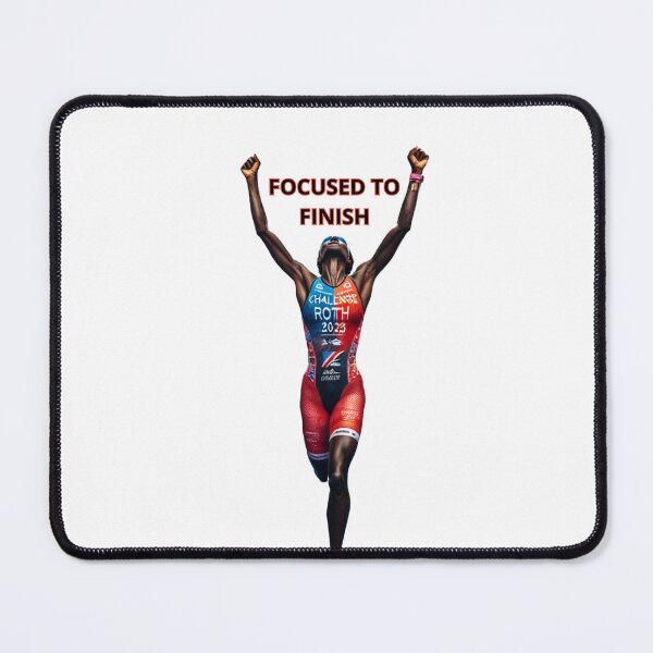 Item preview, "Focused to Finish – Triathlete Victory" designed and sold by Triathlongram.