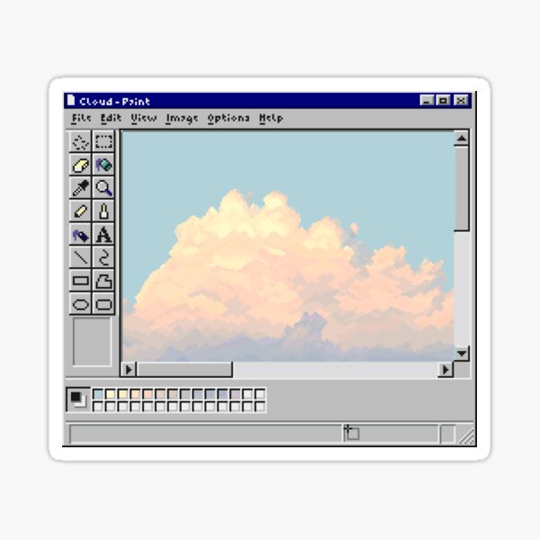 Item preview, Sunset Cloud Microsoft Paint Pixel Art  designed and sold by pebblepebblepebblepebblepebble.