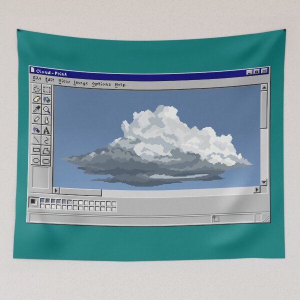 Item preview, Grey Storm Cloud Microsoft Paint Pixel Art  designed and sold by pebblepebblepebblepebblepebble.