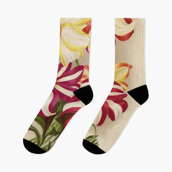 Item preview, Dahlias Parisiens flowers print designed and sold by Bruiserstang.