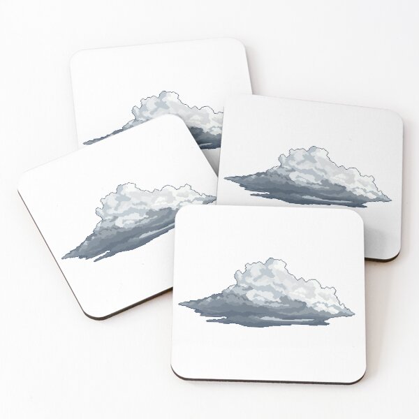 Item preview, Grey Storm Cloud Pixel Art designed and sold by pebblepebblepebblepebblepebble.