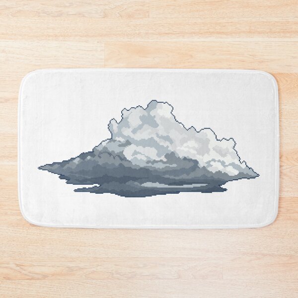 Item preview, Grey Storm Cloud Pixel Art designed and sold by pebblepebblepebblepebblepebble.