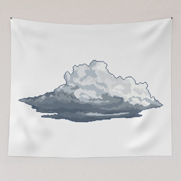 Item preview, Grey Storm Cloud Pixel Art designed and sold by pebblepebblepebblepebblepebble.