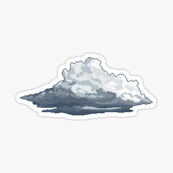 Item preview, Grey Storm Cloud Pixel Art designed and sold by pebblepebblepebblepebblepebble.