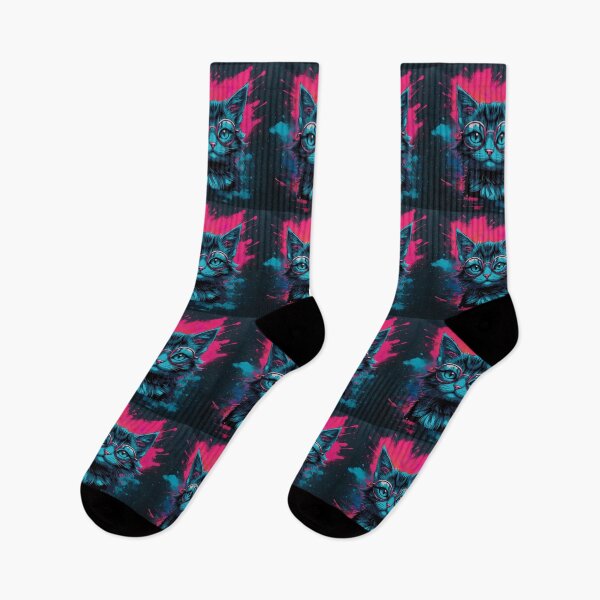 Item preview, Graffiti Cat with Glasses – Neon Pop Art, Street Style Kitty, Urban Cool designed and sold by Chaos Kitten Emporium.
