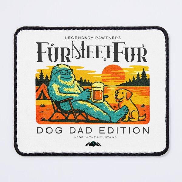Item preview, Fur Meet Fur Dog Dad T-Shirt – Funny Bigfoot & Dog Camping Shirt, Father’s Day Gift, Outdoor Pet Lover Tee, Retro Sunset Graphic designed and sold by TEE2SCOUT.