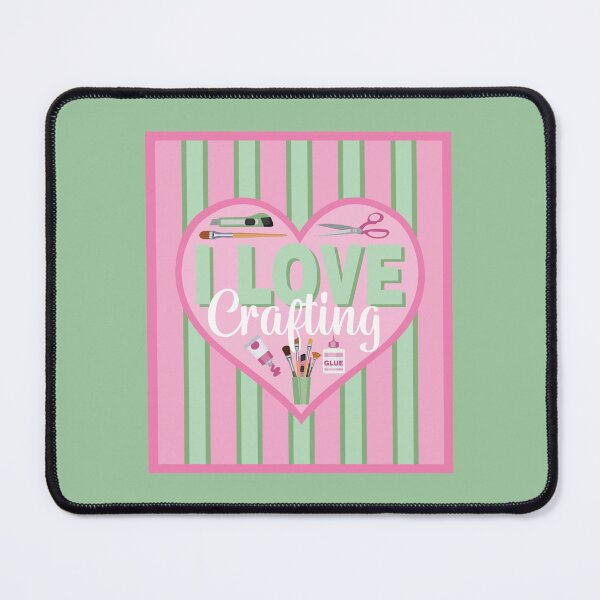 Item preview, Fabric Panels I Love Crafting - APPLE AND PINK designed and sold by StellarFX.