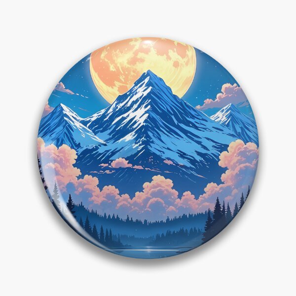 Item preview, Anime Moon forest landscape - lake mountain dreamy aesthetic moonlight  designed and sold by Fantasy Cache.