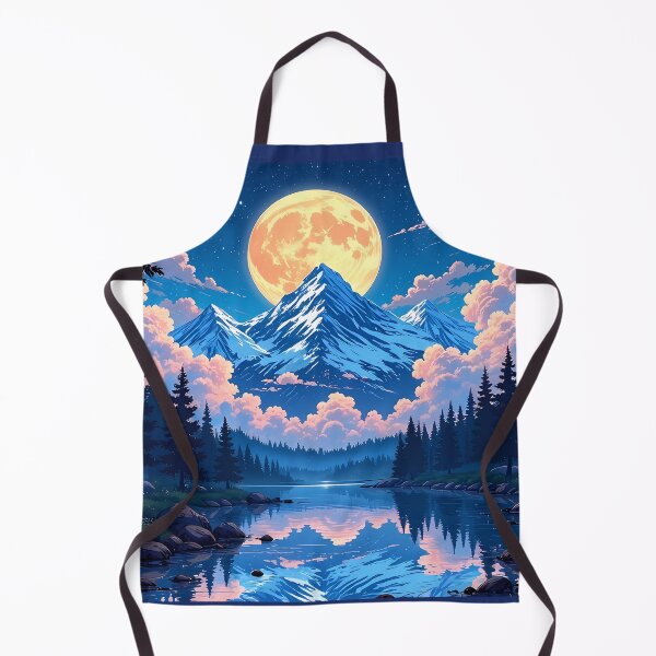 Item preview, Anime Moon forest landscape - lake mountain dreamy aesthetic moonlight  designed and sold by Fantasy Cache.