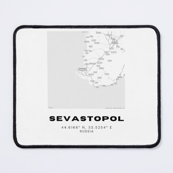 Item preview, Sevastopol Map – Bold Monochrome Poster of the Black Sea Port designed and sold by RM-Journey.