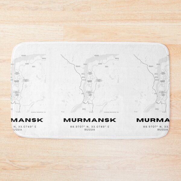 Item preview, Murmansk Map – Arctic Circle City Poster in Black & White designed and sold by RM-Journey.