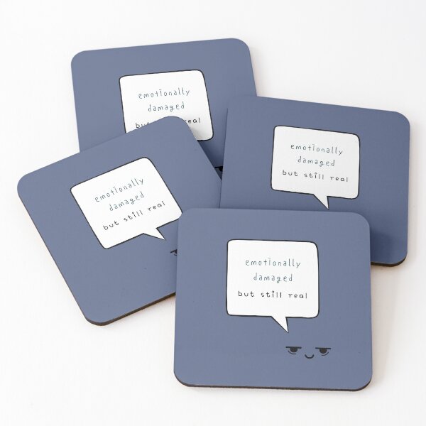 Item preview, Emotionally Damaged but Still Real – Honest Mental Health Quote designed and sold by mintmono-studio.