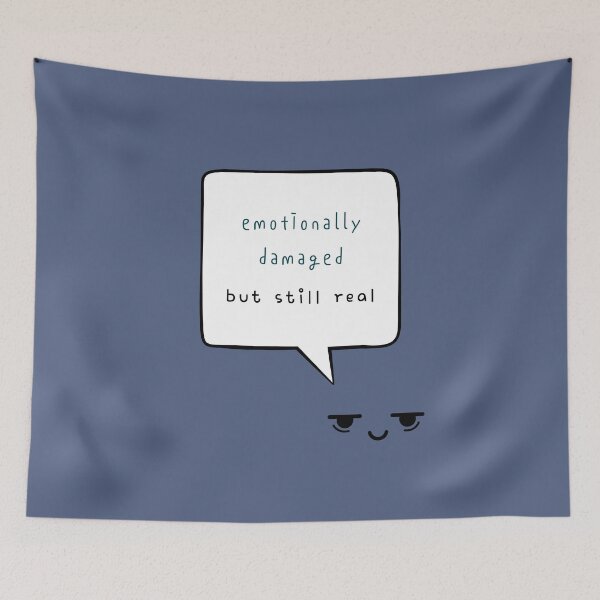 Item preview, Emotionally Damaged but Still Real – Honest Mental Health Quote designed and sold by mintmono-studio.