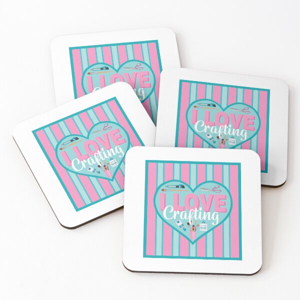 Item preview, Fabric Panels I Love Crafting - PINK AND BLUE designed and sold by StellarFX.