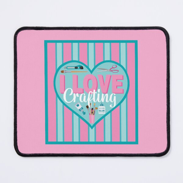Item preview, Fabric Panels I Love Crafting - PINK AND BLUE designed and sold by StellarFX.