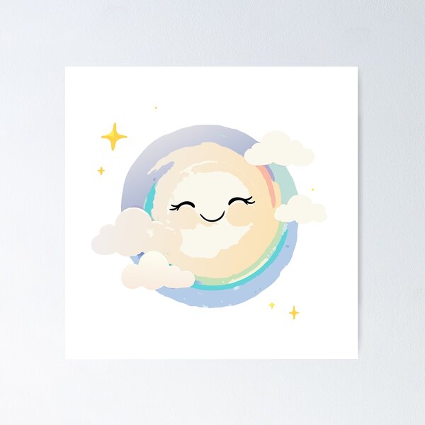 Item preview, Cartoon Smiling Sun | Kawaii Sunshine with Clouds designed and sold by NovaProArt.