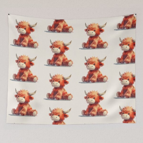 Item preview, Adorable baby highland cow sitting designed and sold by DaintyDooodles.