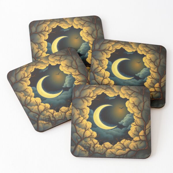 Item preview, New moon May 2025. A large crescent moon, A window in the clouds. designed and sold by ATYPICALLY.