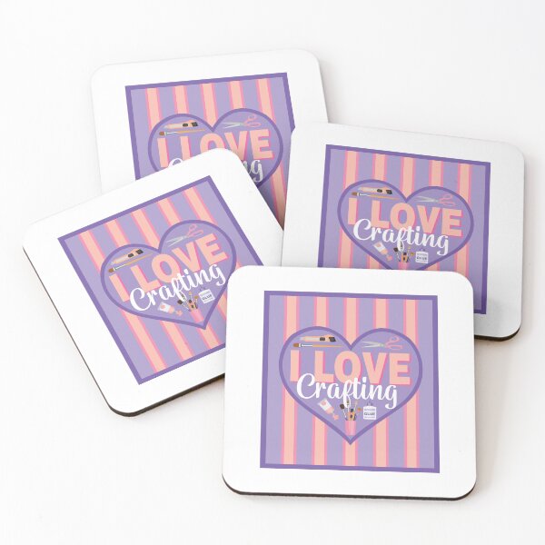 Item preview, Fabric Panels I Love Crafting - PURPLE AND PEACH designed and sold by StellarFX.