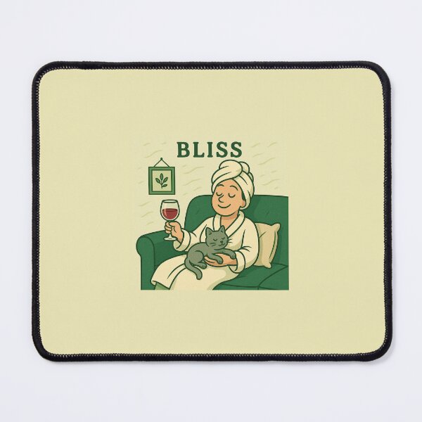 Item preview, Bliss woman with cat and wine designed and sold by rintintinnnz.