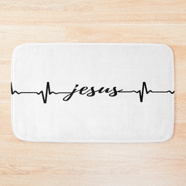 Item preview, Jesus Name Text Heartbeat Pulse Graphic designed and sold by BlueMoonBarn.