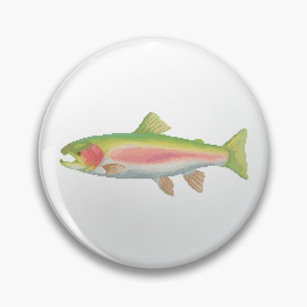 Item preview, Rainbow Trout Pixel Art  designed and sold by pebblepebblepebblepebblepebble.