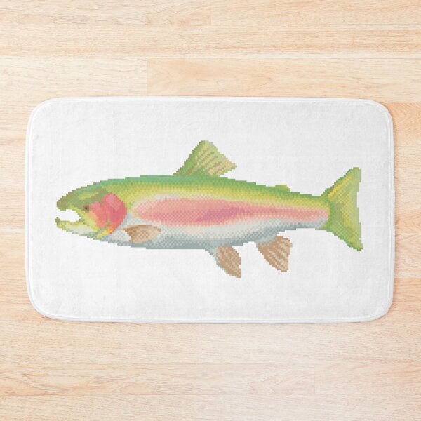 Item preview, Rainbow Trout Pixel Art  designed and sold by pebblepebblepebblepebblepebble.