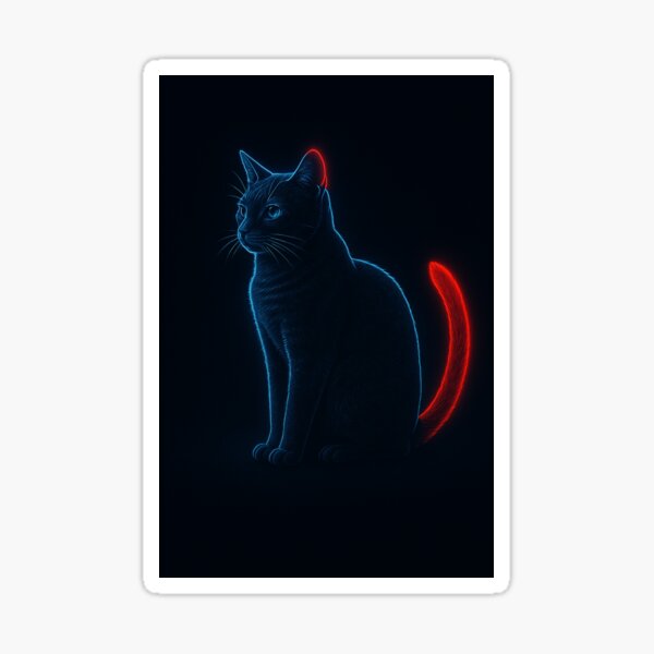 Item preview, Feline Focus: Glowing Cat Anatomy Illustration designed and sold by By Zeek.