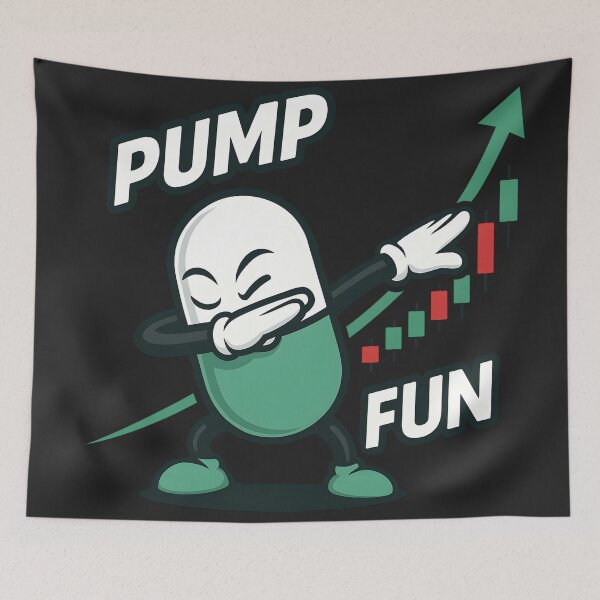 Item preview, Dabbing Pump.fun Pill | Crypto Meme Cartoon Design designed and sold by WAUZ.