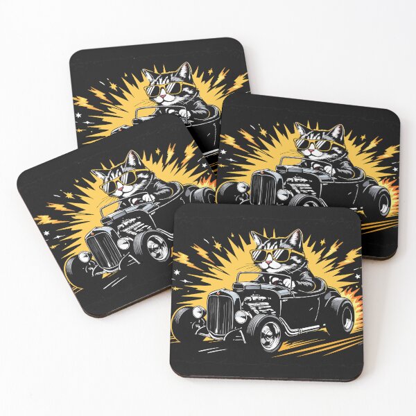 Item preview, Hot Car, Cool Cat designed and sold by Automotive Art by Greg.
