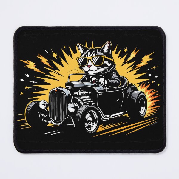 Item preview, Hot Car, Cool Cat designed and sold by Automotive Art by Greg.