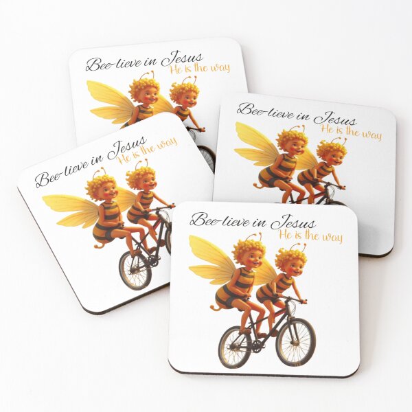 Item preview, HoneyBee Angels, Beelieve in Jesus, He is the way Christian Text designed and sold by DivineHaven.