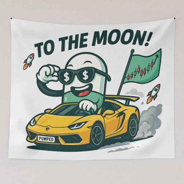 Item preview, Lambo Pill Meme | Crypto Pump.fun Degen Cartoon designed and sold by WAUZ.