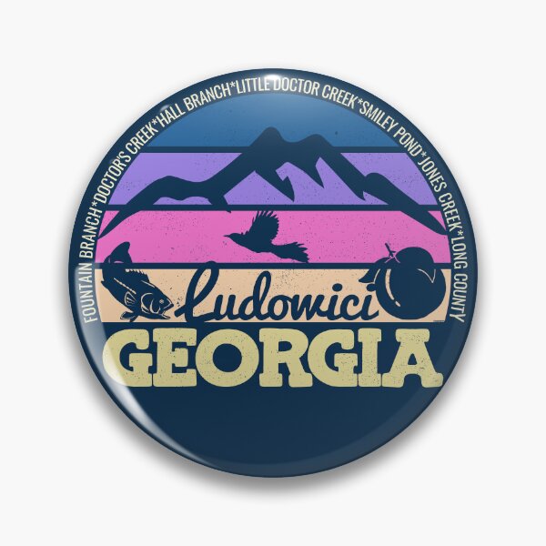 Item preview, Ludowici Georgia Sunset Retro Vintage Local Pride Logo designed and sold by CRHPOD20.