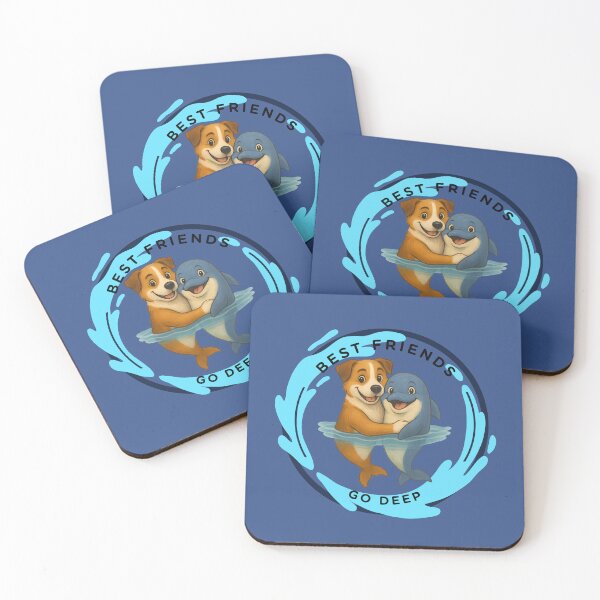 Item preview, Deep Buddies Hug – Dog & Dolphin designed and sold by OMdesign10.
